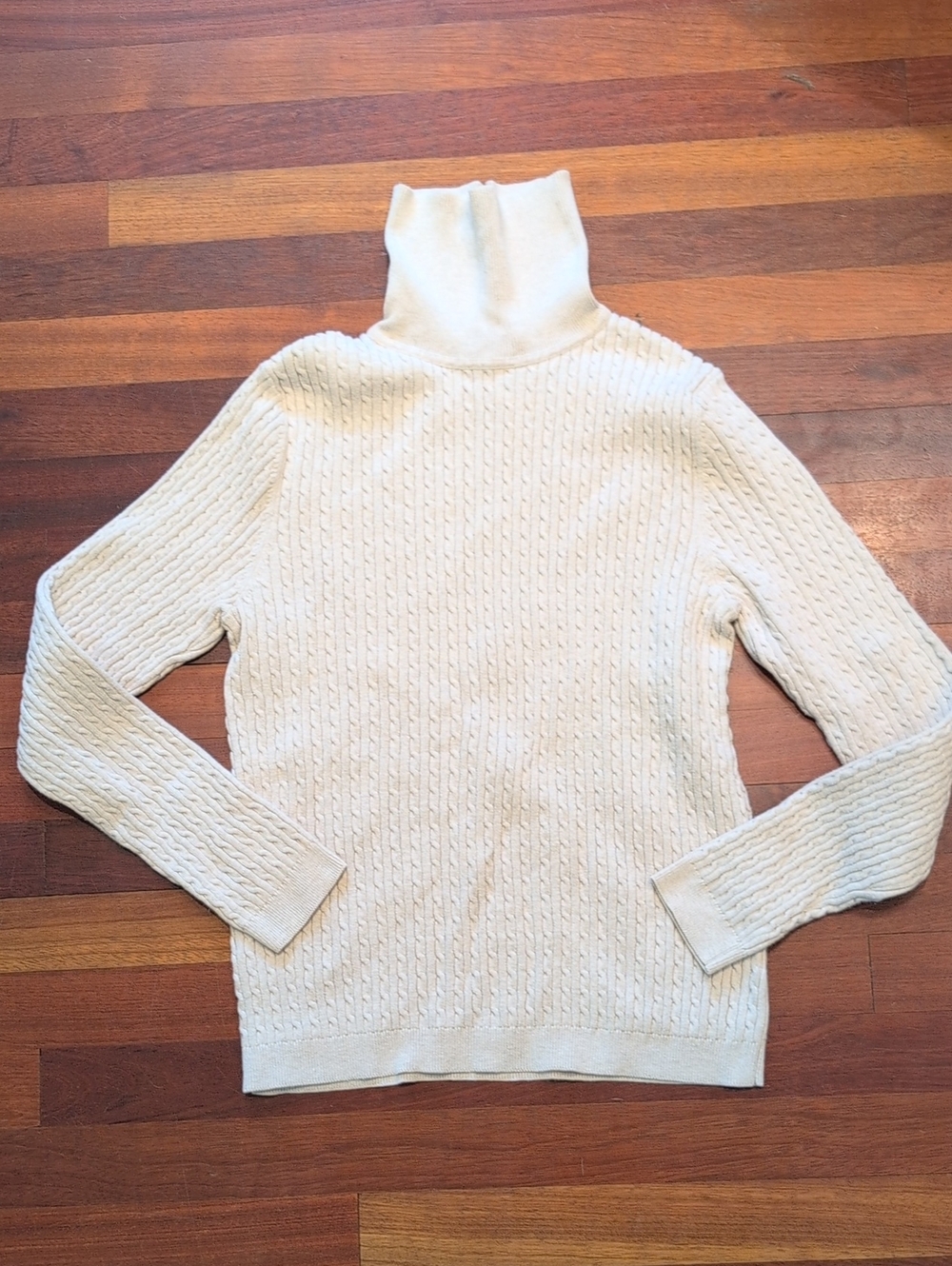 croft & barrow Cream Cable-Knit Turtleneck Sweater